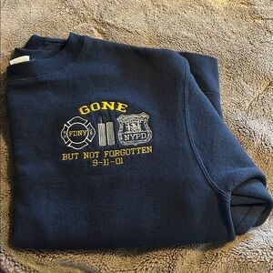 Vintage 2000s Y2K FDNY 9-11 New York Blue Crewneck sweatshirt size L